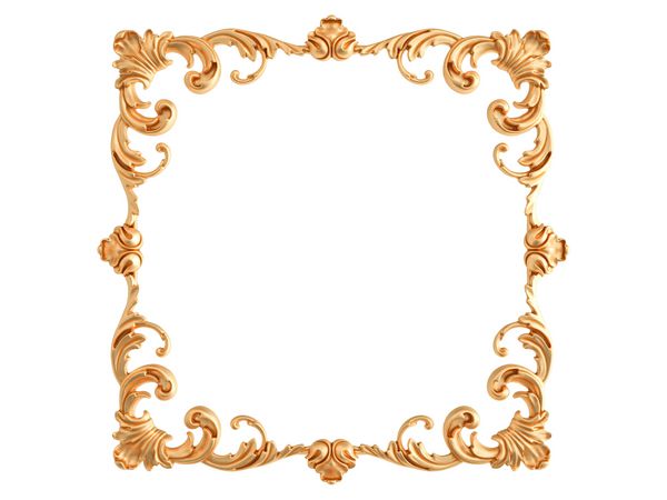 تزئینات طلا در زمینه سفید جدا شده تصویر سه بعدی