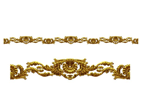 بخش طلایی تزئینی amp nbsp ؛ وقفه نسخه مستقیم برای یخ زدگی قاب یا حاشیه تصویر سه بعدی روی سفید جدا شده است