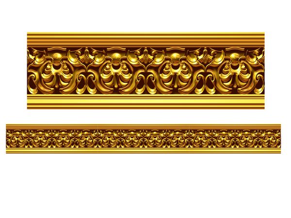 بخش طلایی تزئینی amp quot ؛ فضیلت amp quot ؛ نسخه مستقیم برای یخ زدایی قاب یا حاشیه تصویر سه بعدی روی سفید جدا شده است
