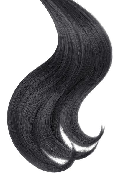 مو طبیعی سیاه جدا شده در پس زمینه سفید