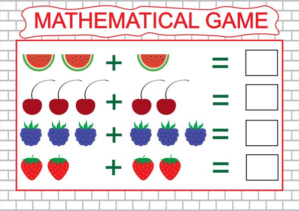 بازی ریاضی برای کودکان یادگیری علاوه بر این برای بچه ها شمارش فعالیت تصویر برداری
