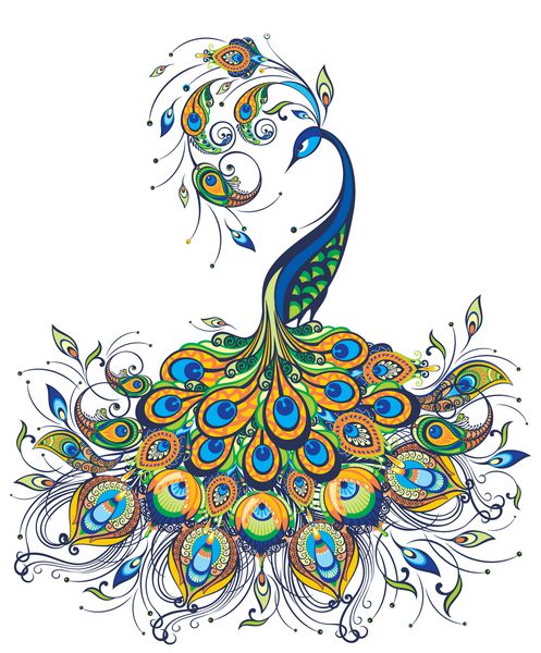 طاووس نقاشی فانتزی