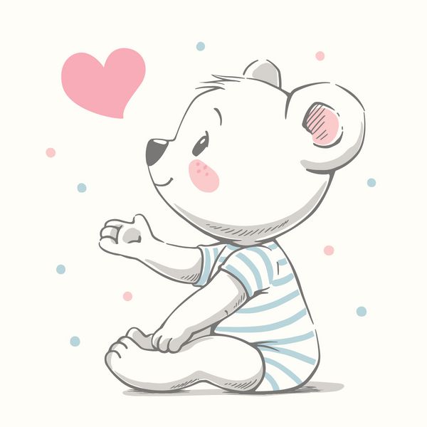کارتون خرس ناز کارتون تصویر برداری کشیده شده می توان برای چاپ تی شرت بچه ها از طرح مد کارت دعوت از دوش کودک استفاده می کنند