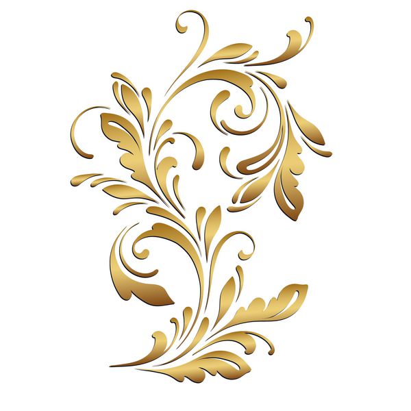 الگوی گل طلایی مرز تزئینی گردابها و گلهای گلدار عنصر طراحی تزئینی