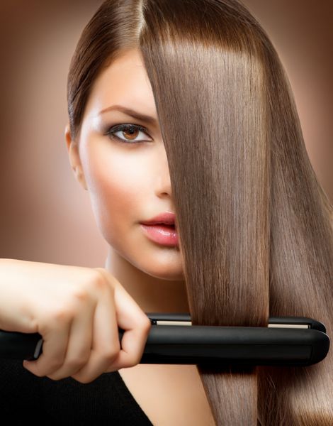 موهای سالم مدل مو آرایشگاه آیرونزهای صاف کننده مو با موهای صاف و بلند