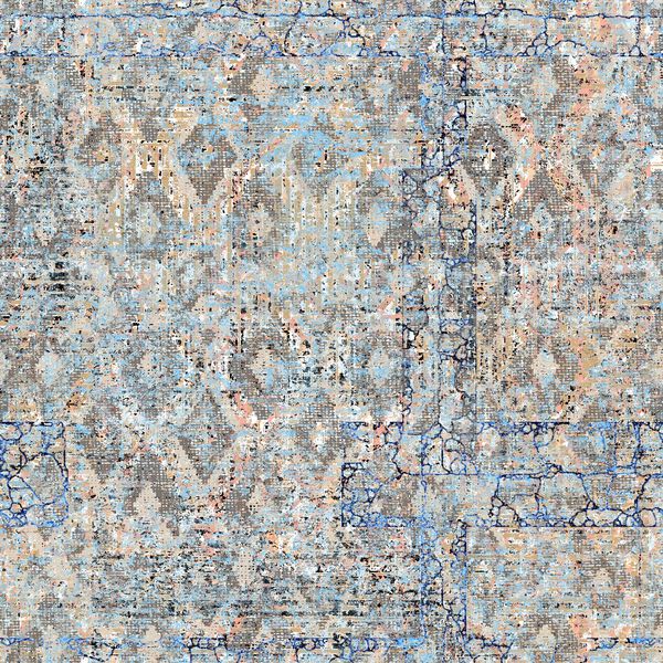 یکپارچه الگوی grunge از چک تکه های نقوش زینتی زیبا نقوش قبیله ای و قومی عناصر هندسی آبی در زمینه سفید تصویر کشیده شده با دست