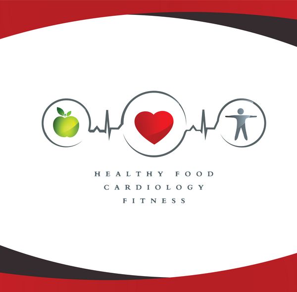 نماد سلامتی غذای سالم و تناسب اندام منجر به سلامت قلب و زندگی می شود