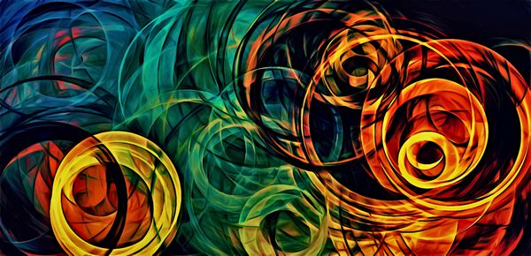 پس زمینه روانگردان انتزاعی نقاط رنگی فراکتال رنگی حلقه ها و مارپیچ های اندازه های مختلف کیمیاگری طراحی گرافیک دیجیتال ترتیب داده است شعبده بازي