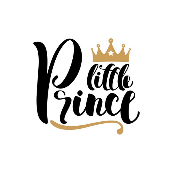 شاهزاده کوچولو دستگیره عبارت حروف جدا شده در پس زمینه سفید تصویر برداری