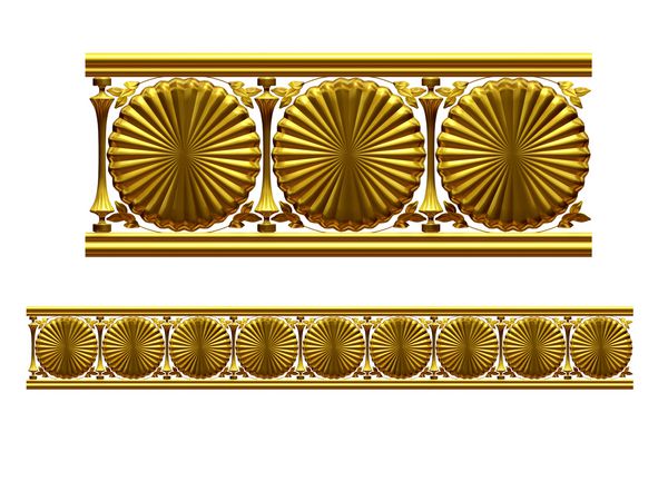 بخش طلایی تزئینی کوکی ها و نسخه مستقیم برای یخ زدگی قاب یا حاشیه تصویر سه بعدی روی سفید جدا شده است