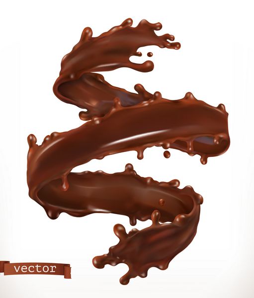 چلپ چلوپ شکلات وکتور واقع بینانه 3D
