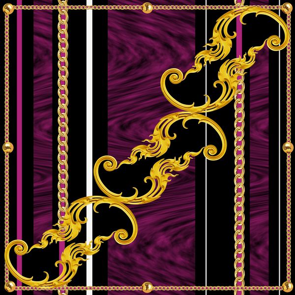 طراحی روسری scarf print geometricscarf طلایی فلز شیء الگوی زمینه