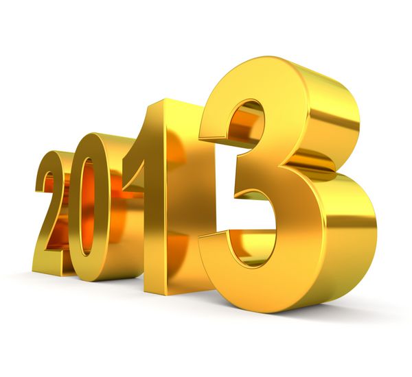 شماره 3D طلایی 2013 مفهوم سال جدید