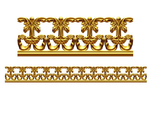 بخش طلایی تزئینی € œ برابر و amp quot ؛ نسخه مستقیم برای یخ زدگی قاب یا مرز تصویر سه بعدی روی سفید جدا شده است