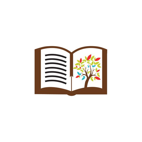 طراحی وکتور درخت کتاب نشانگر نشان مدرسه الهام بخش طراحی مفهوم آموزش است