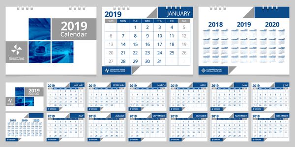 هفته 2019 تقویم شروع یکشنبه وکتور قالب طراحی شرکت
