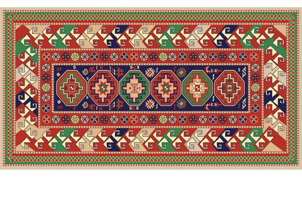 فرش ایرانی بافت بردار قبیله ای ویرایش و تغییر رنگها توسط پنجره swatch آسان
