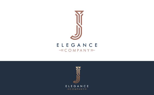 لوگوی بردار Premium J در دو رنگ طراحی زیبا Logotype برای برند سازی شرکت لوکس طراحی هویت زیبا برای شرکت شما