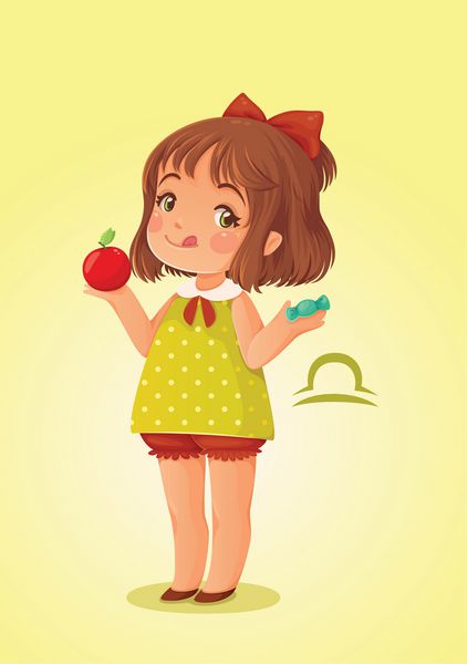 برج علامت زودیاک دخترک ناز می خواهد به جای سیب آب نبات بخورد