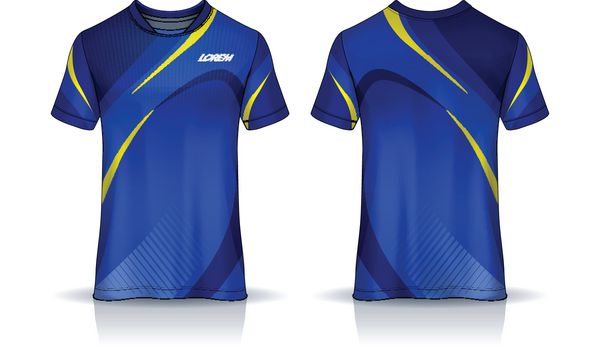 الگوی طراحی ورزشی تی شرت مدل مربع فوتبال برای کلوپ فوتبال نمای یکنواخت جلو و عقب
