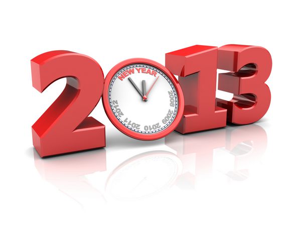 شماره قرمز 2013 با ساعت مفهوم سال جدید