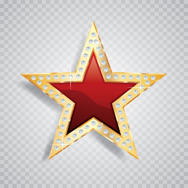 ستاره طلایی قرمز با الماس الگوی وکتور لوازم آرایشی کسب و کار نمایش یا چیز دیگری