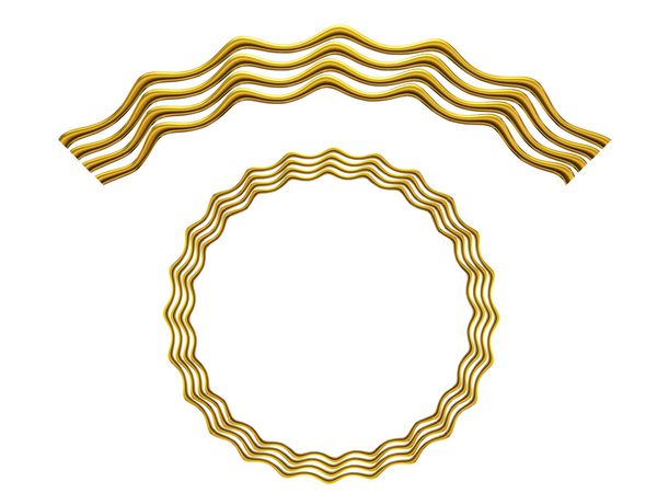 بخش تزئینی طلایی نسخه round € imcrimp amp quot ؛ نسخه گرد زاویه نود درجه برای گوشه یا دایره تصویر 3D از هم جدا شده است