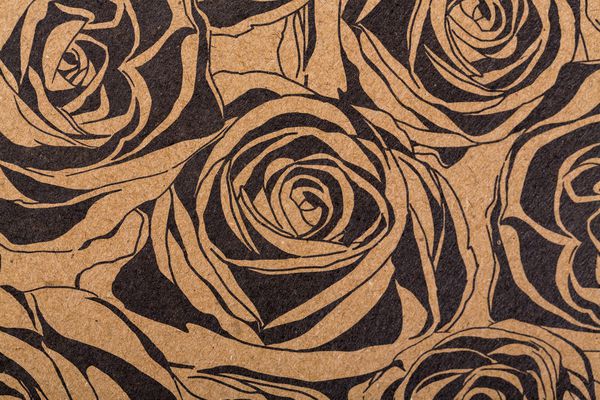 مفهوم انتزاعی گل طرح الگوی بدون درز طراحی سطح فلور نقوش تکراری با گلهای یکپارچه برای پس زمینه کاغذ بسته بندی پارچه گلهای روی کاغذ کرافت قهوه ای