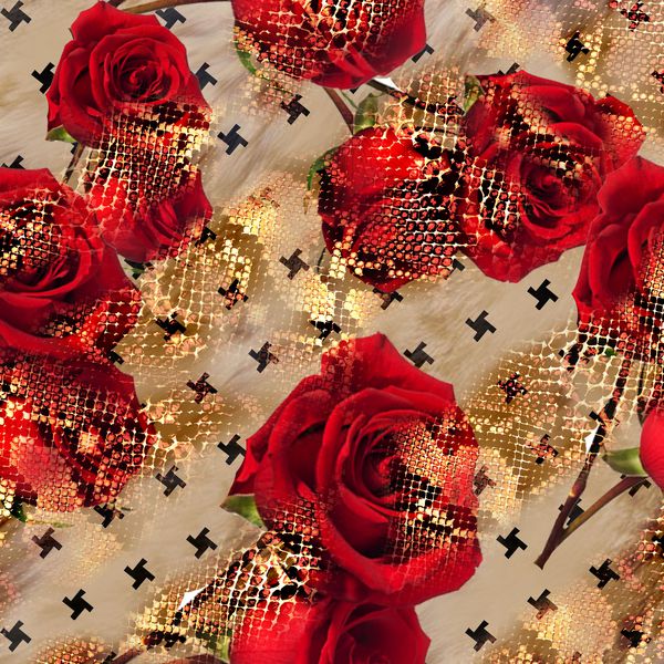 الگوی گل برای پارچه گل سطح چاپ بسته بندی هدیه روسری گل رز