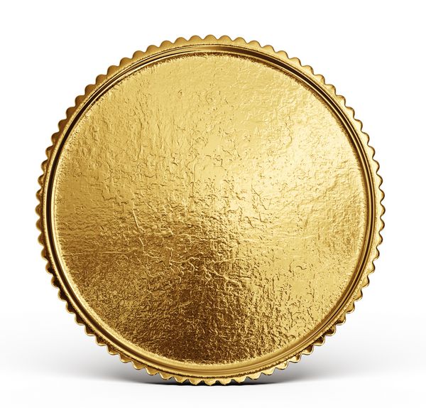 علامت سکه طلا که بر روی یک بکگراند سفید جدا شده است تصویر سه بعدی
