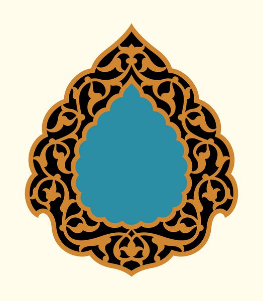 الگوی گل عربی زمینه طراحی سنتی اسلامی با منطقه ورودی متن در یک مرکز