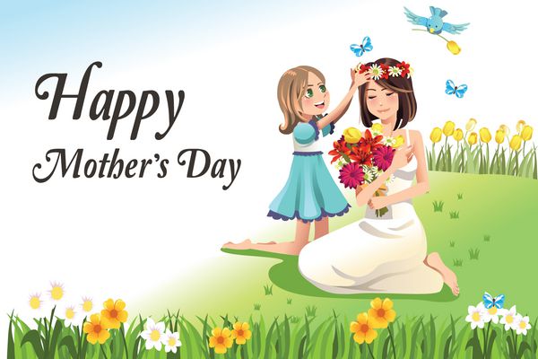 تصویر برداری از کارت روز مادران مبارک