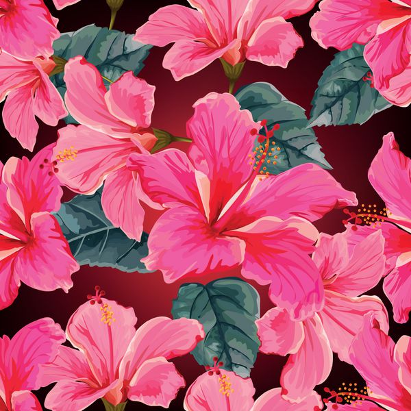 الگوی بدون درز گل Hibiscus