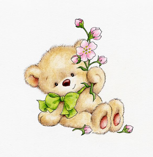خرس عروسکی با گل