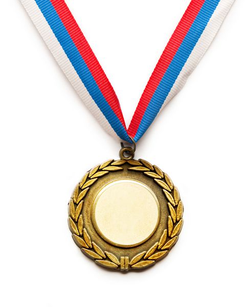 مدال فلزی با روبان سه رنگ