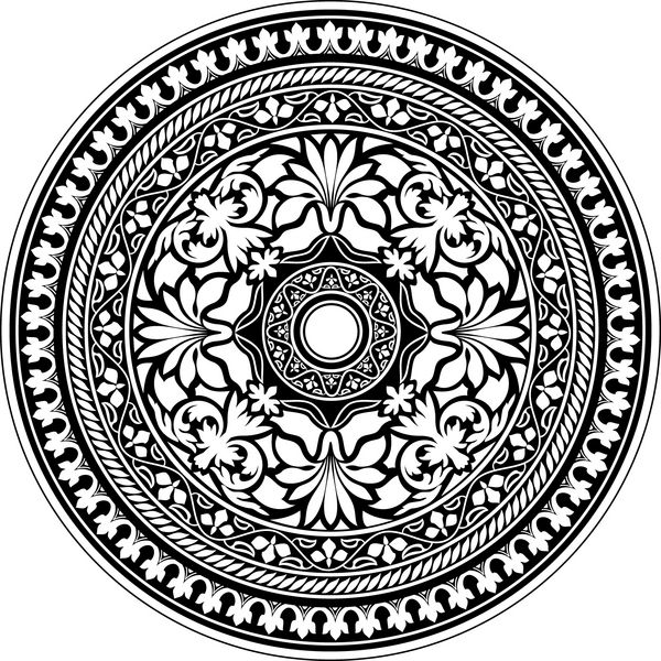 الگوی سنتی هند سیاه و سفید ماندالای گل