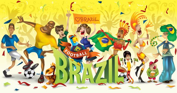 فوتبال فوتبال شخصیت های انتزاعی برزیل کارناوال هنر بردار