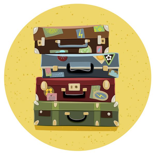 مجموعه چمدان های مسافرتی چمدان تصویر برداری