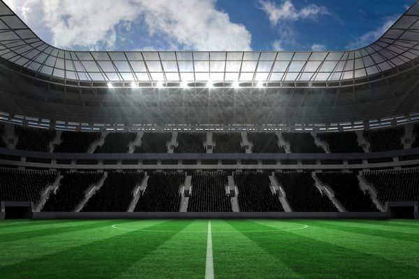 استادیوم فوتبال بزرگ farge دیجیتال با غرفه های خالی تولید شده است