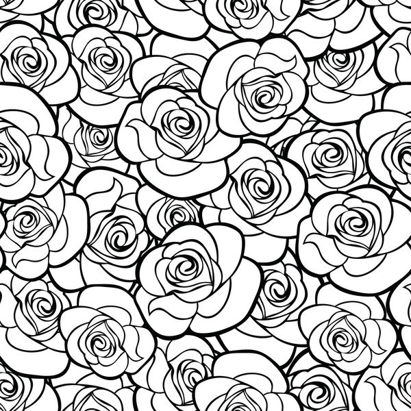 الگوی یکپارچه با محوطه های گل رز تصویر برداری