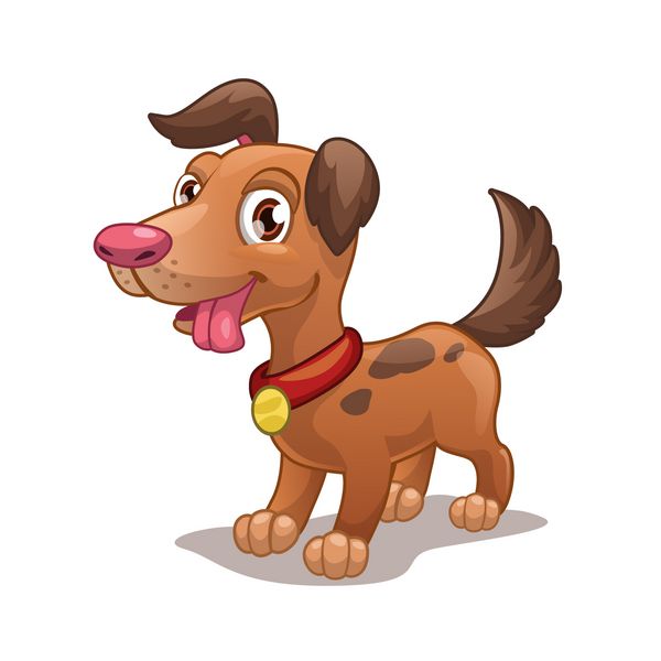 سگ کارتونی خنده دار تصویر برداری جدا شده