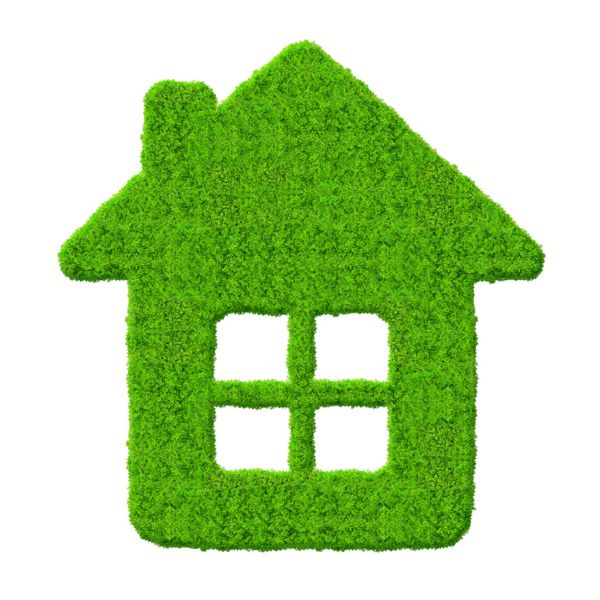 نماد خانه سبز بر روی سفید