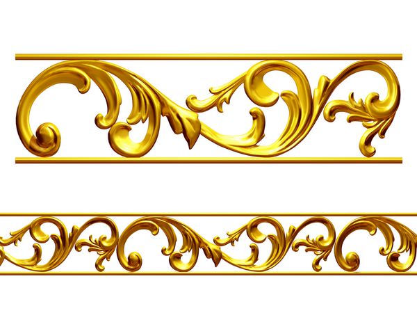 تزئینات طلایی عنصری برای ایجاد یک دیواره یا قاب