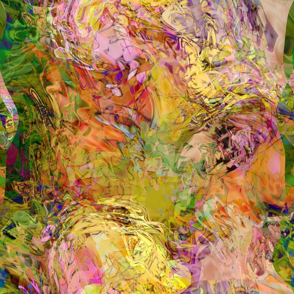 هنر انتزاعی موج های پر هرج و مرج رنگارنگ الگوی بدون درز شفافیت زمینه ظریف در رنگ های بژ طلای قدیمی صورتی نارنجی یاس بنفش و سبز
