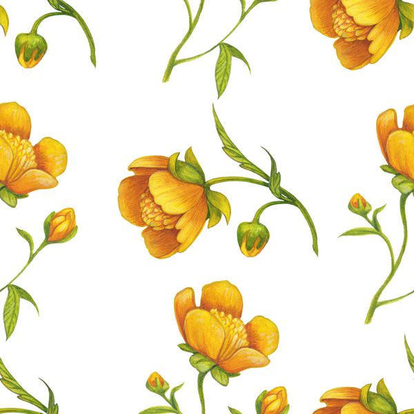 الگویی با گلهای زرد