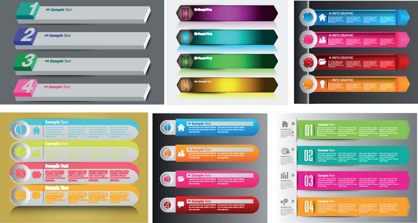 قالب جعبه متن مدرن و رنگارنگ برای فناوری وب سایت گرافیک رایانه و اینترنت شماره ها مجموعه فریم های رنگی برای متن یا نقل قول ها بروشور بسیاری متنوع