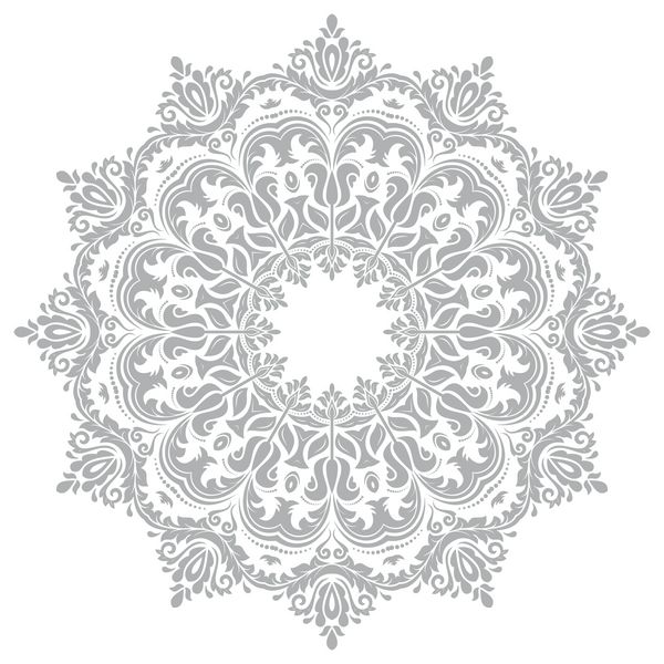 الگوی گل وکتور داماسک با عناصر خاکستری و عناصر شرقی تزئین تزئینی سنتی برای پس زمینه