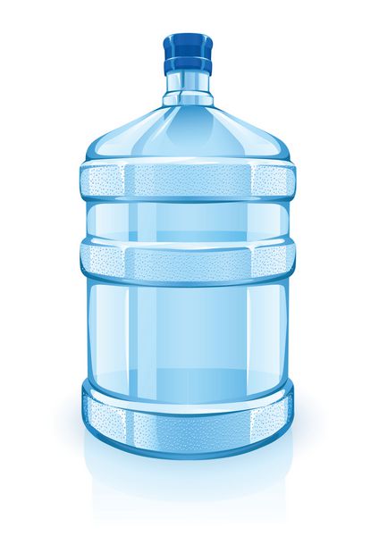 بطری بزرگ با نوشیدنی آب تمیز آبی تصویر برداری