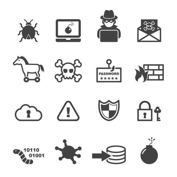 نمادهای جرم سایبری نمادهای بردار تک