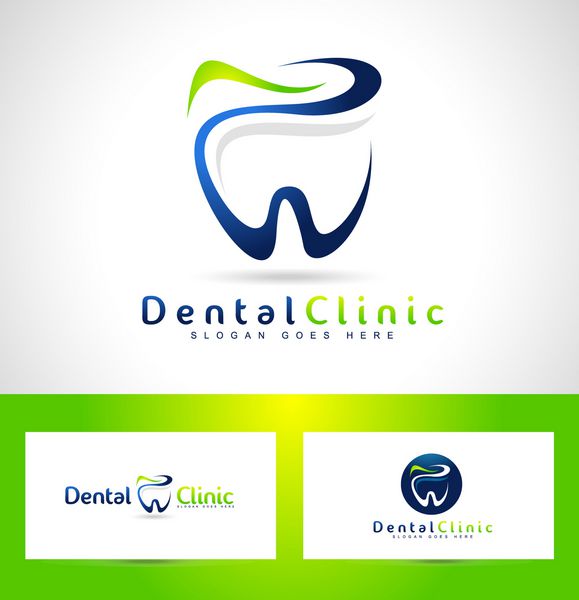 طراحی لوگوی دندانپزشکی آرم دندانپزشکی آرم وکتور شرکت خلاق کلینیک دندانپزشکی
